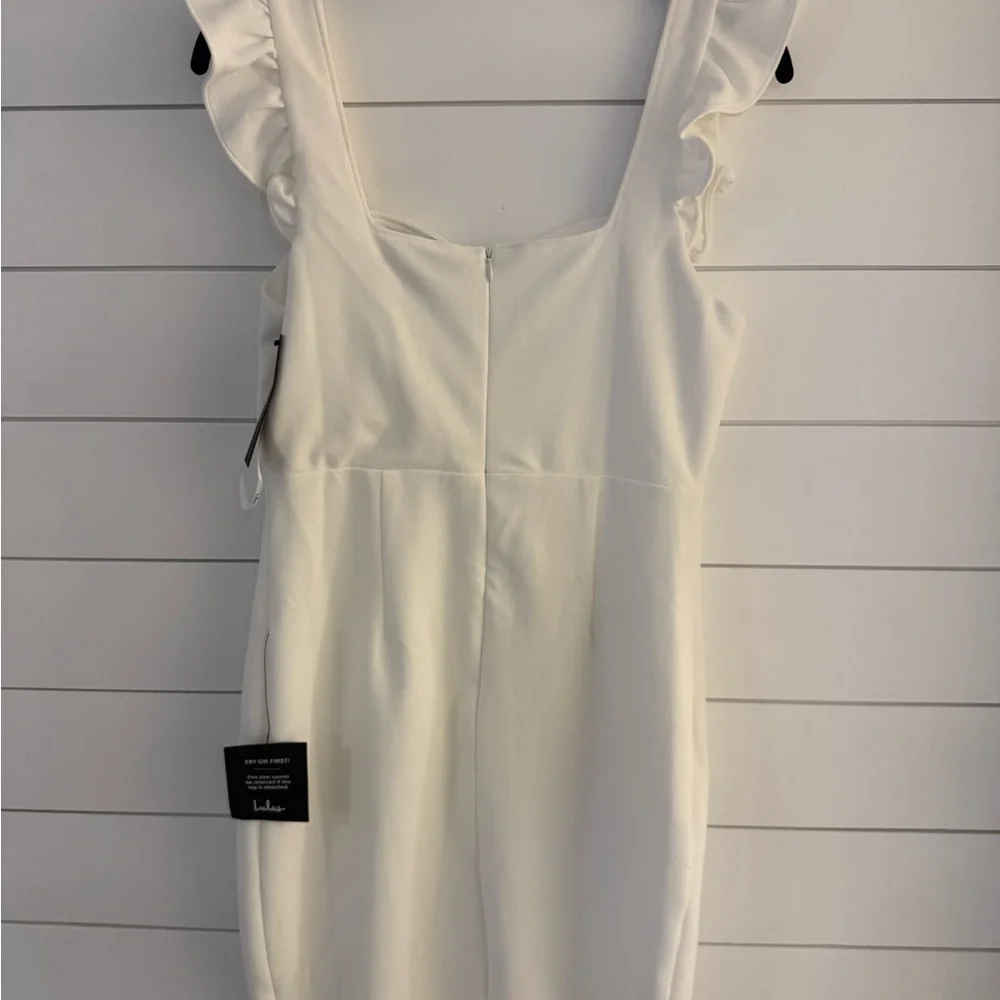Lulu's White Square Neck Ruffle Strap Mini Dress - Picture 2 of 8